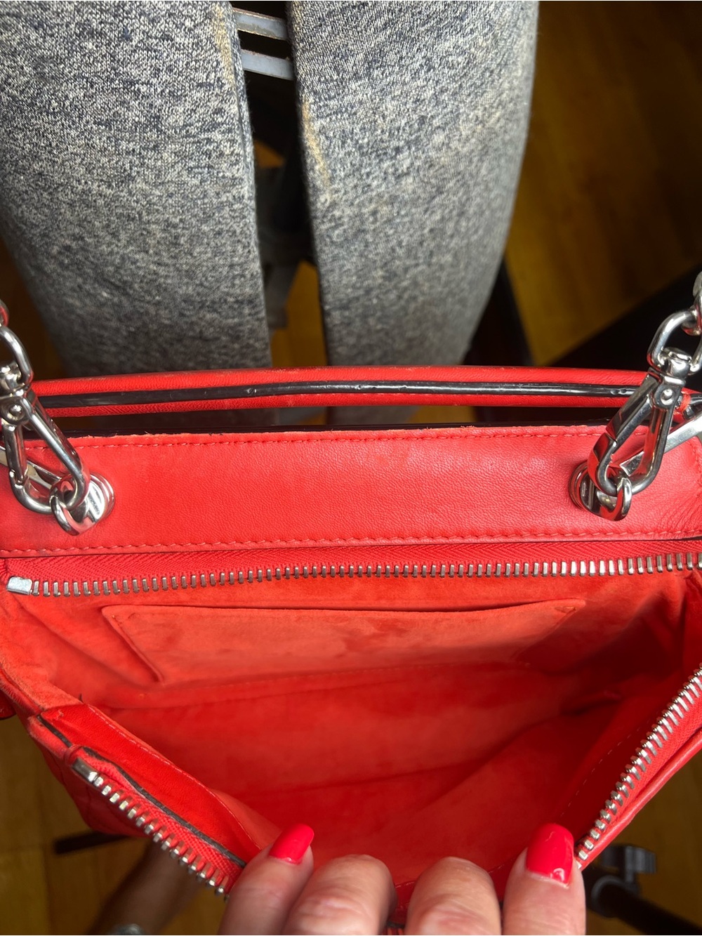 Fendi DotCom Click Small Red Quilted Leather Shoulder Bag - Picture 13 of 16